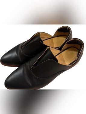 Nisolo Black Emma D’Orsay Leather Slip-On Oxfords Size 8